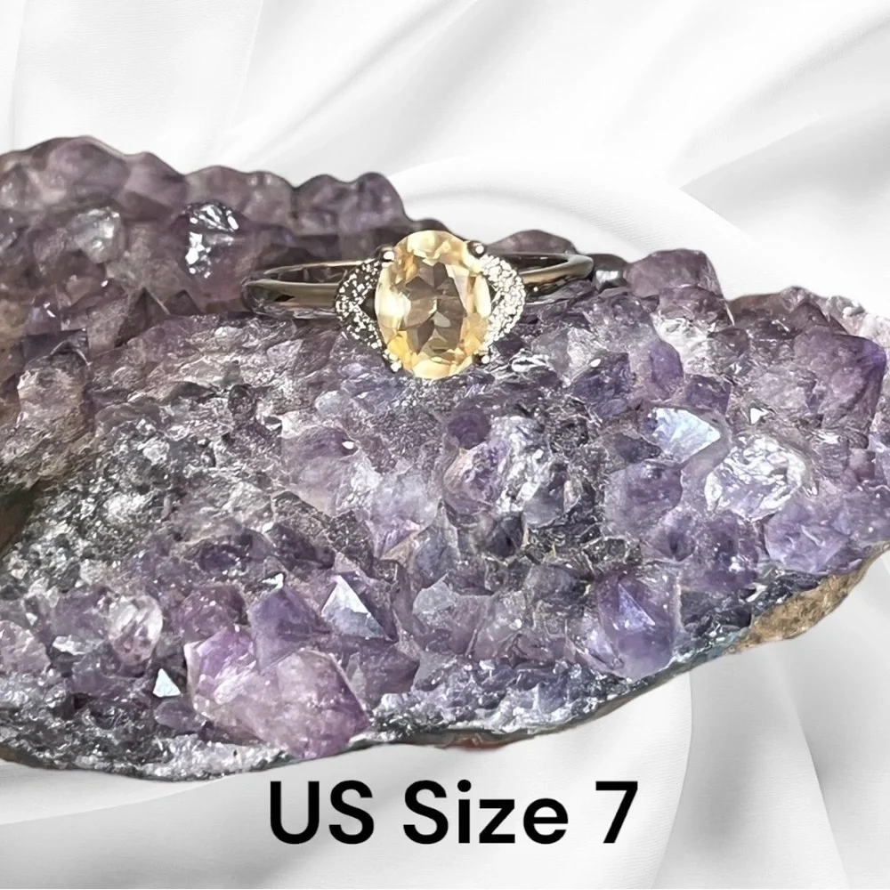 Natural Citrine Gemstone Ring